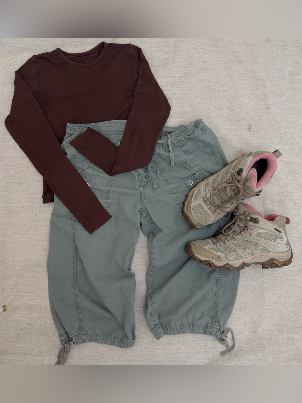 Y2K Be Bop olive utility cargo capri pants / crop trousers ❀